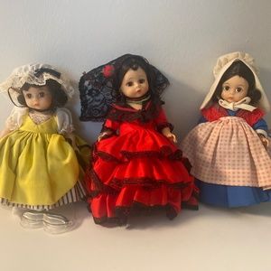 Retired International Madame Alexander Dolls Lot of 3
